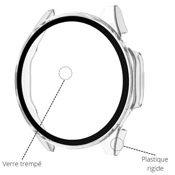 Beskyttelse kompatibel med Huawei Watch GT 4 41mm - Hårdt etui til smartur, gennemsigtigt cover, hærdet glas Phonillico® Transparent
