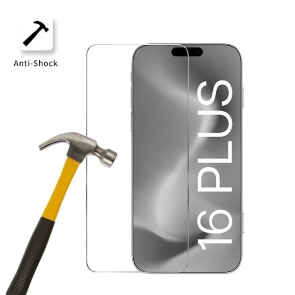 Lujitettu lasi iPhone 16 PLUS:lle [2-pack] Näytönsuojakalvo Phonillico®