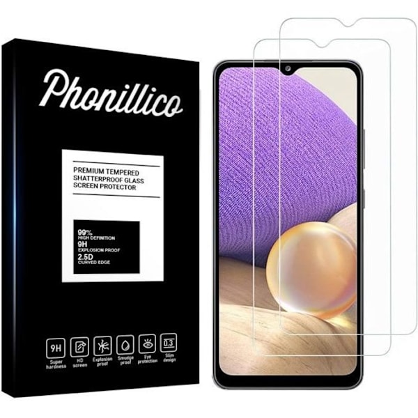 Hærdet Glas til Samsung A32 4G [Pakke 2] Skærmbeskyttelsesfilm Phonillico®