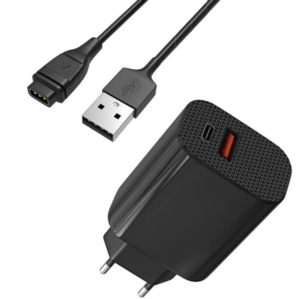 Laturiyksikkö 12W + Kaapeli yhteensopiva Coros Pace 3/Pace 2/Apex 2/Apex 2 Pro/Vertix 2/Apex Pro - Lataa kello Phonillico® Svart
