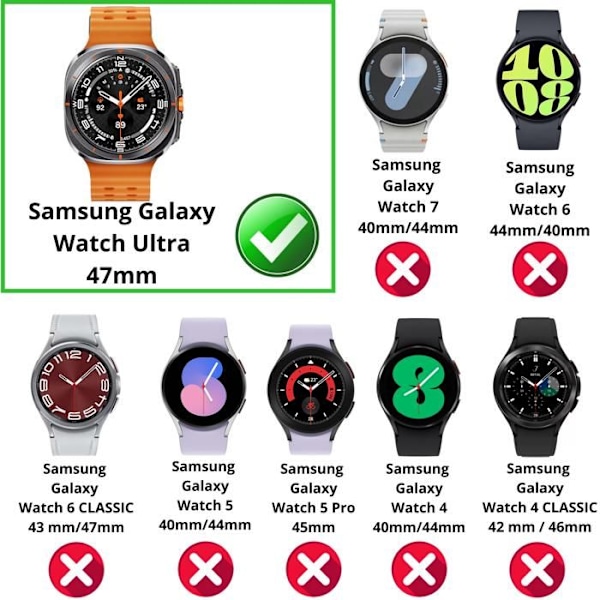 Härdat glas för Samsung Galaxy Watch Ultra 47mm [Pack om 2] Skärmskydd för klocka Repistent Phonillico® Transparent