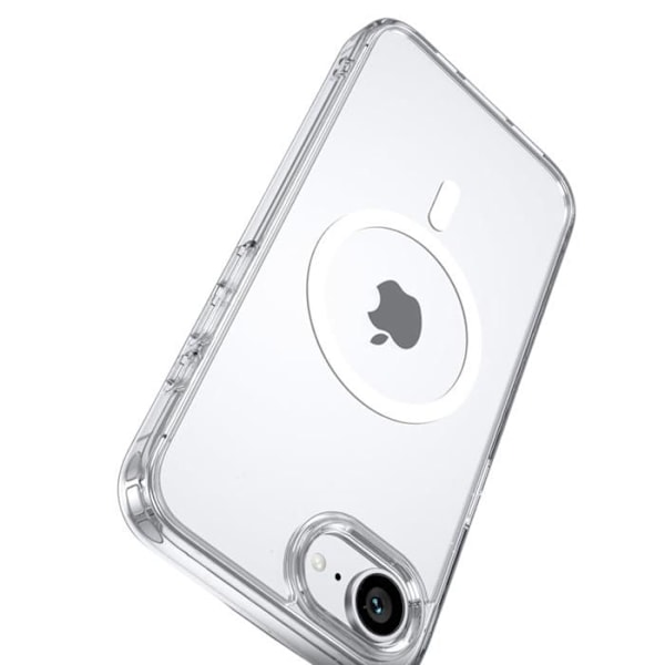 Skydd för iPhone 16e - Transparent silikon med inbyggd magnetisk cirkel Phonillico® Transparent