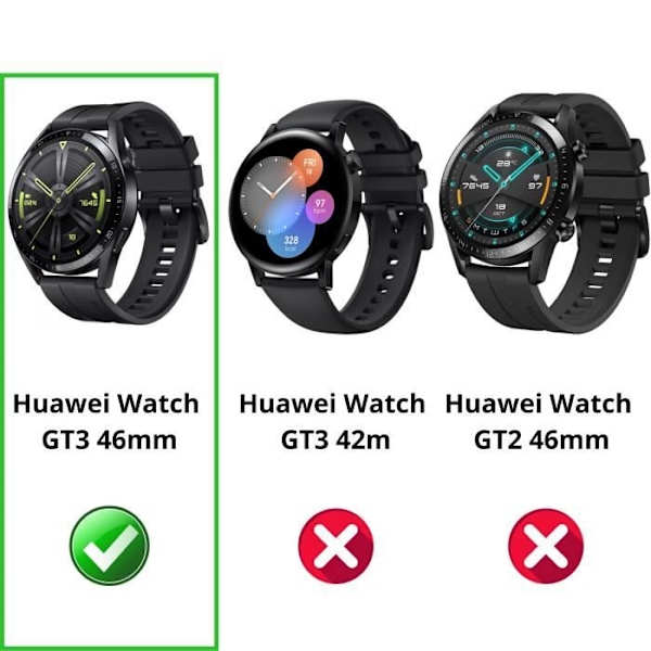 Härdat Glas för Huawei Watch GT 3 46mm [2-pack] Skärmskydd för Klockan Anti Repiga Phonillico® Transparent