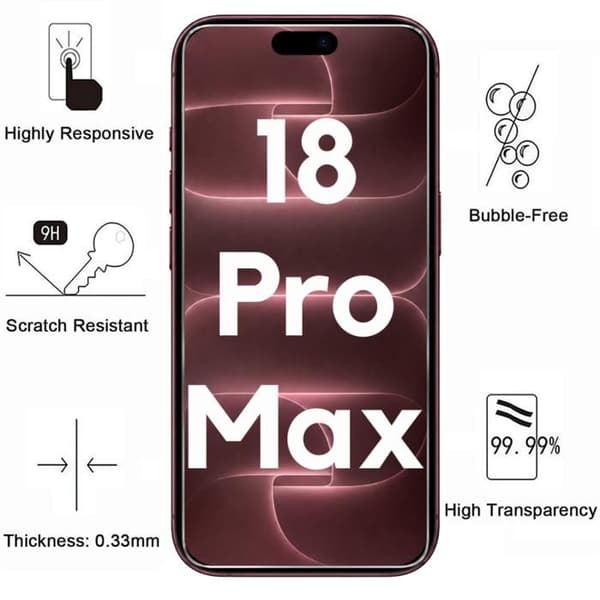 Skal för iPhone 18 PRO MAX och 2 härdade glas - Inbyggd magnetisk cirkel Phonillico® Transparent