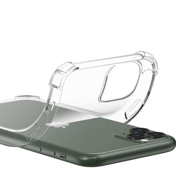 Stöttålig skal - Phonillico - iPhone 12 PRO MAX - Mjuk silikon - 2 härdade glas - Förstärkt skydd Transparent