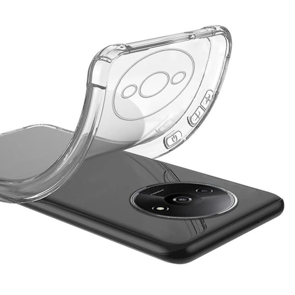 Stødabsorberende cover - Phonillico® - Xiaomi Redmi A3 - Blødt silikone - Gennemsigtig - Forstærket beskyttelse Transparent