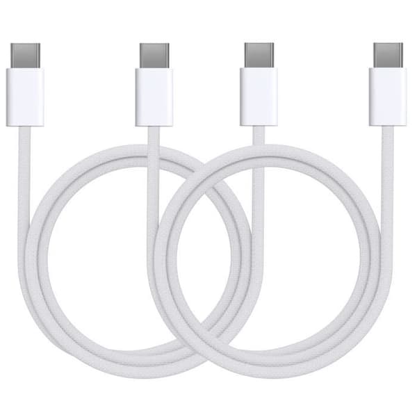 Lot 2 Hurtigoplader 20W + 2 USB-C til USB-C kabler 1 meter til iPhone 15 - 15 PLUS - 15 PRO - 15 PRO MAX Phonillico®