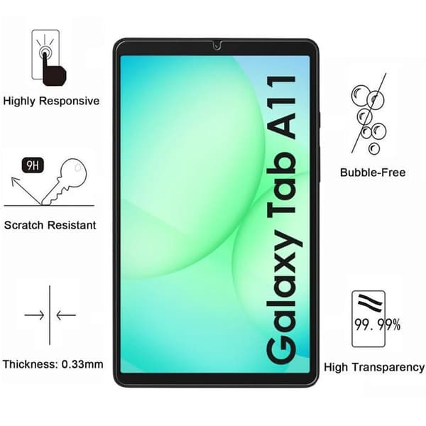 Coque + 2 hærdede glas til Samsung Galaxy Tab A11 - Stødabsorberende Beskyttelse Transparent Phonillico® Transparent