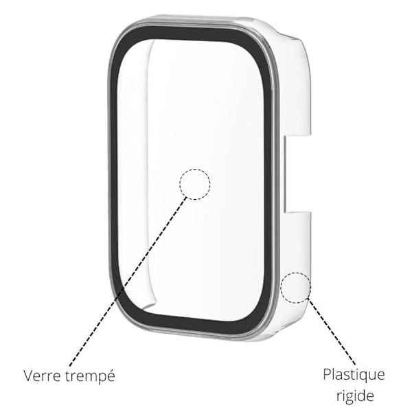 Compatibel skal för Huawei Band 10/Band 9/Band 8 - Hårt skydd för smartklocka, transparent fodral med härdat glas Phonillico® Transparent
