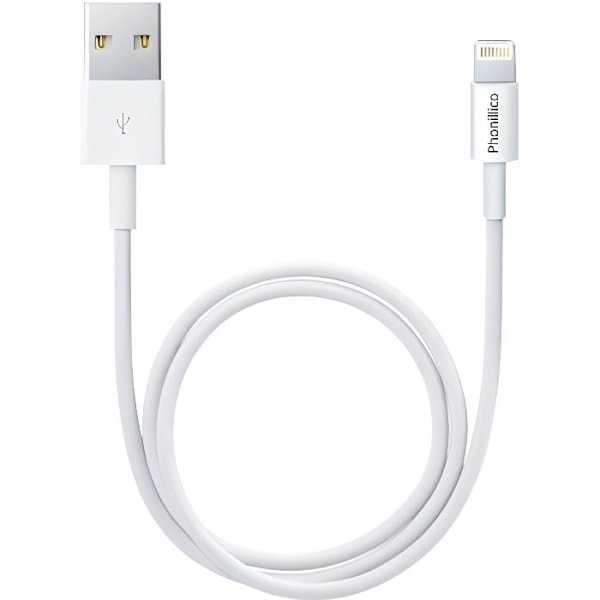 USB-laddningskabel Vit för iPhone 11 / 11 PRO / 11 PRO MAX - Laddningskabel Mått 1 Meter [Phonillico®]