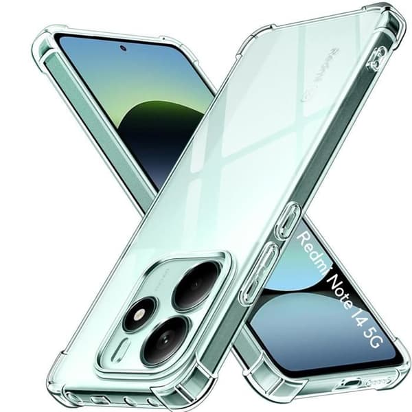 Coque til Xiaomi Redmi Note 14 5G - Stødabsorberende Beskyttelse TPU Blød Transparent Phonillico® Transparent