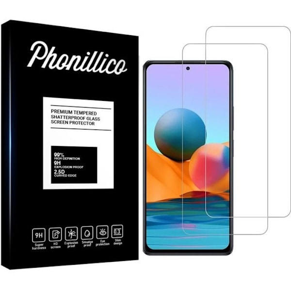 Karkaistu lasi Xiaomi REDMI NOTE 10 PRO:lle [Pakkaus 2] Näytön suojakalvo Phonillico®