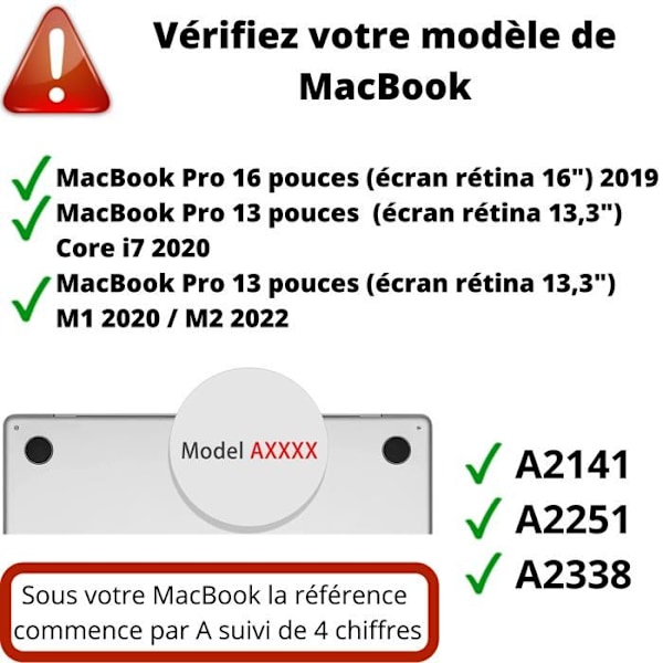 Skydd för tangentbord för Macbook Pro 16 (16) Pro 13 (13,3) - Transparent silikon tangentbord AZERTY EU-layout Phonillico