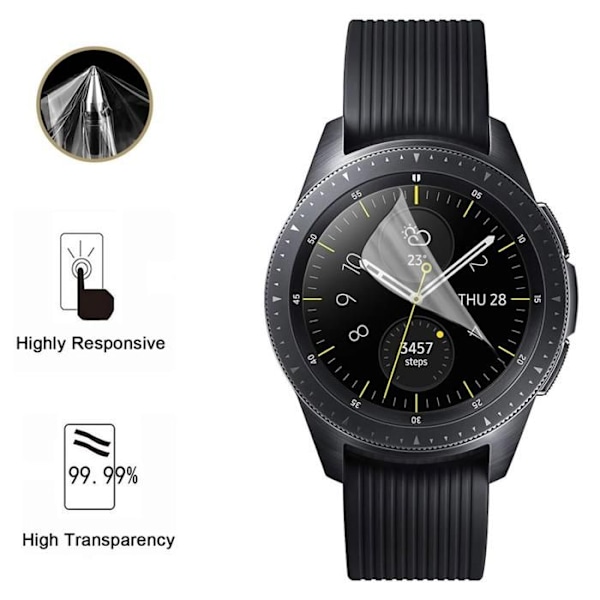 Näyttösuoja Samsung Galaxy Watch - 42mm [Pakkaus 6] Kestävä Ultra Ohut Muovinen Suojakalvo Phonillico Transparent