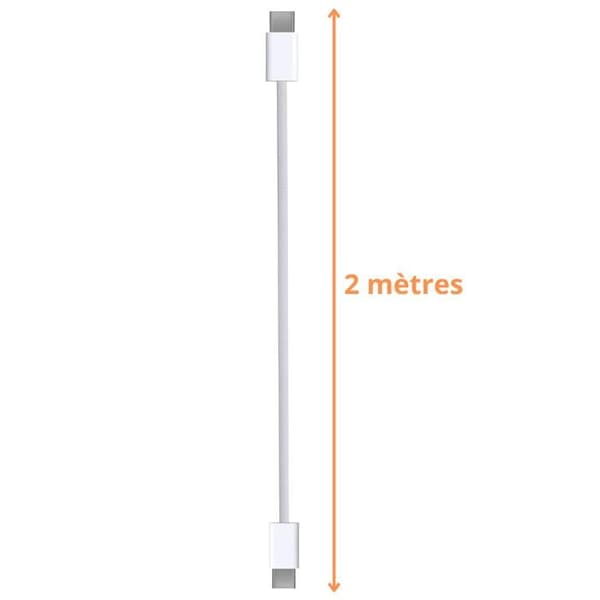 Laddare - Phonillico® - 20W - USB-C - 2 meter kabel - Kompatibel med iPhone 16/16 PLUS/PRO/PRO MAX Vit