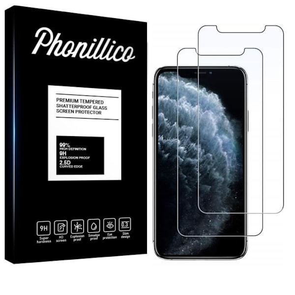 Lasi Tempered Apple iPhone 11 PRO MAX: [Pakkaus 2] Ultra Kestävä Näytön Suojakyltti [Phonillico®]