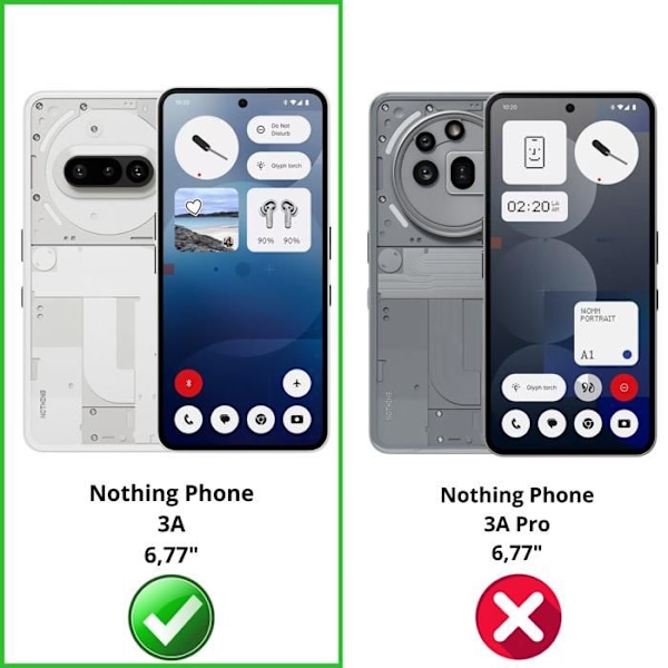 Skydd för Nothing Phone 3a - Phonillico® - Stötbeständig - Mjuk - Transparent - Slät Transparent