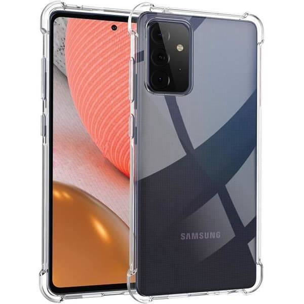 Coque Antichoc Silicone Transparent til Samsung A72 - Phonillico® Transparent
