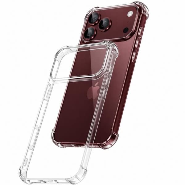 Stødabsorberende cover til iPhone 18 PRO MAX og 2 hærdede glas skærmbeskyttelse Phonillico® Transparent