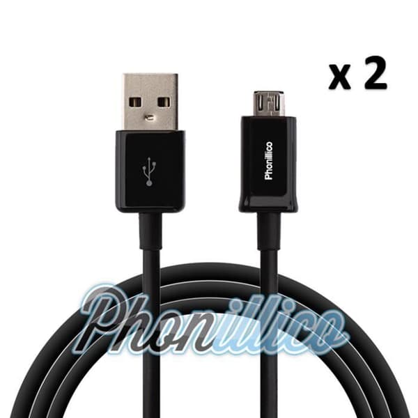 Lot 2 USB-kabler Sorte kompatible med Sony Xperia M4 AQUA - Phonillico®