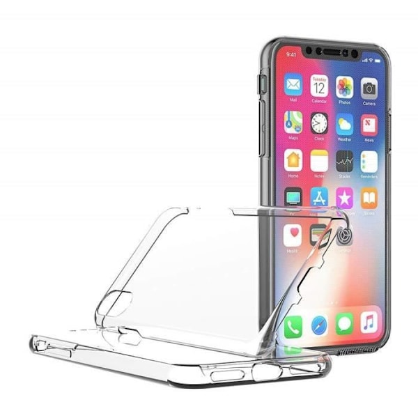 Kompatibelt Apple iPhone X-skal - Helkroppstransparent TPU-gelfodral Framsida Baksida Skydd Mjukt Silikon Phonillico®