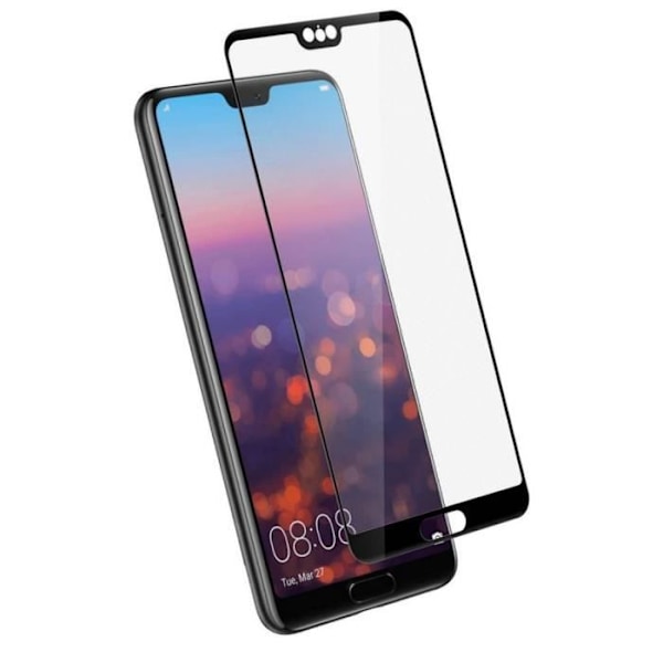 Hærdet Glas - Phonillico® - Huawei P20 PRO - Sort Kant - Ultra Modstandsdygtig - Skærmbeskyttelse Svart
