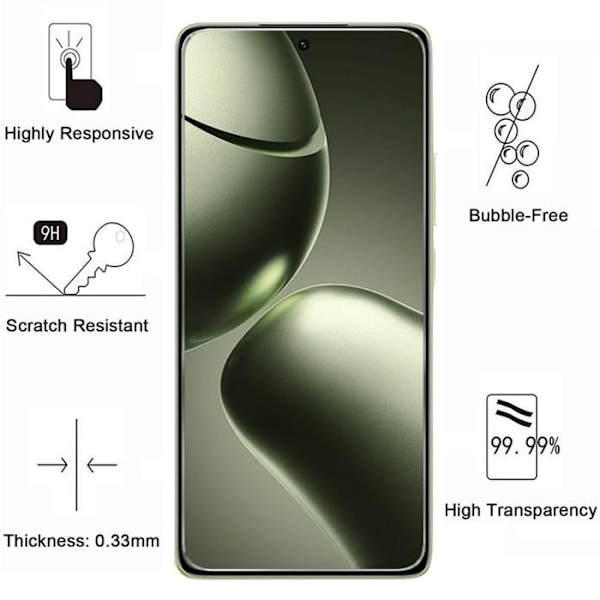 Hærdet Glas - Phonillico® - Xiaomi 14T - Pakke 2 - Skærmbeskyttelse - Kamerabeskyttelse Transparent