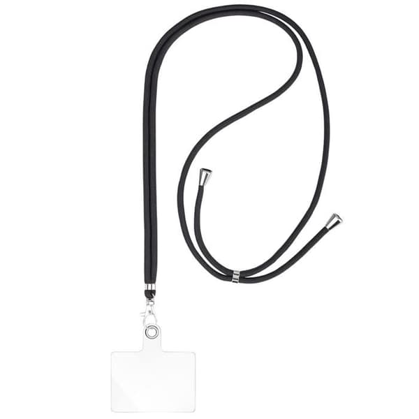 Cordon til hals - Phonillico® - Universel - Justerbar - Sort - Transparent rem Svart