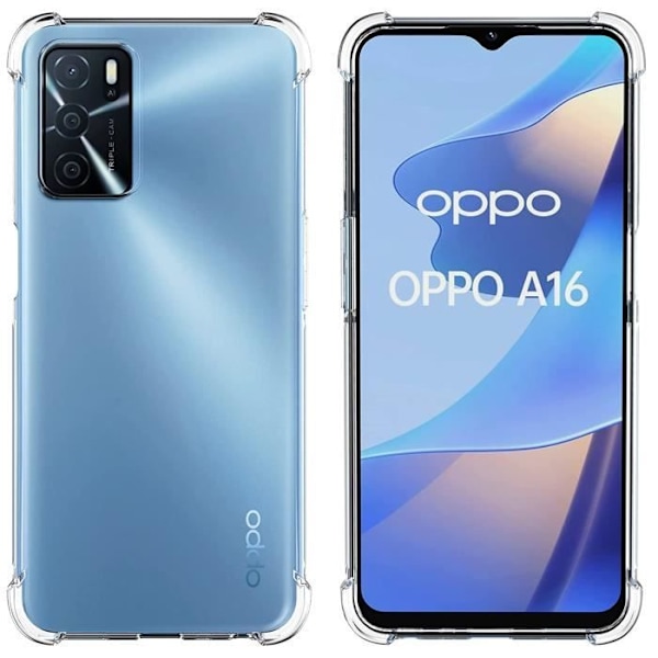 Fodral till OPPO A16 - Stötsäkert skydd Mjukt silikon Transparent Phonillico® Transparent