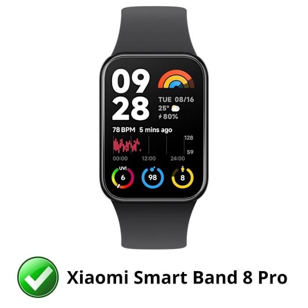 Kompatibelt fodral för Xiaomi Smart Band 8 Pro - Hårt skyddsfodral Transparent härdat glasskärm Phonillico Transparent