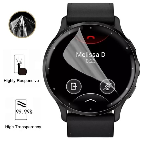 Näyttösuoja Garmin Venu 3 - 45mm [Pakkaus 6] Kestävä Ultra Ohut Muovinen Suojakalvo Phonillico Transparent
