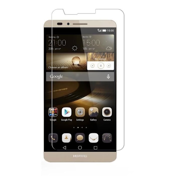 Skärmskydd - Phonillico® - HUAWEI MATE 7 - Härdat Glas - Ultra Hållbart - Paket 1 med Servetter Transparent