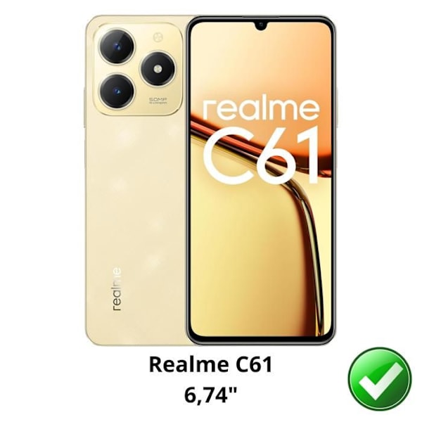 Hærdet glas - Phonillico® - Realme C61 - Pakke med 4 - Ridseresistent - Skærmbeskyttelse Transparent