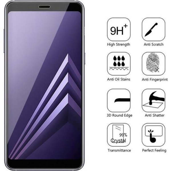 Härdat Glas för Samsung Galaxy A8 2018 A530 - Hel Transparent Film Skärmskydd mot Stötar [Phonillico®] Transparent