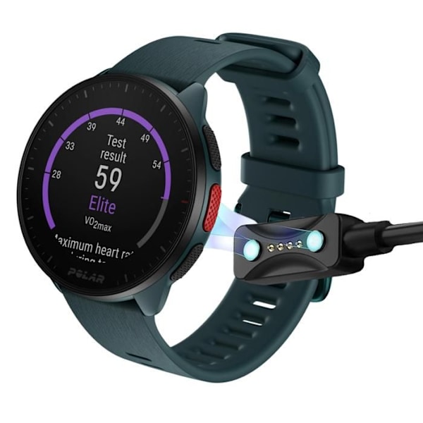 Laturi Polar Pacer/Pacer Pro/Ignite 3 älykellolle - 2 kpl 1m USB-kaapeleita - Phonillico® Svart
