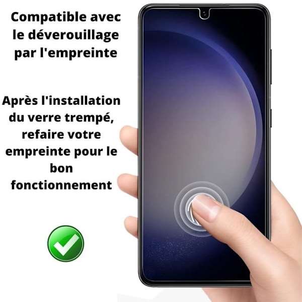 Härdat Glas - Phonillico® - Samsung Galaxy S25 PLUS - Pack 2 - Anti Spion - Repå resistent Svart