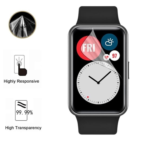 Skärmskydd för Huawei Watch Fit [Pack 9] Ultraslät Plastskydd Filmpack Phonillico Transparent