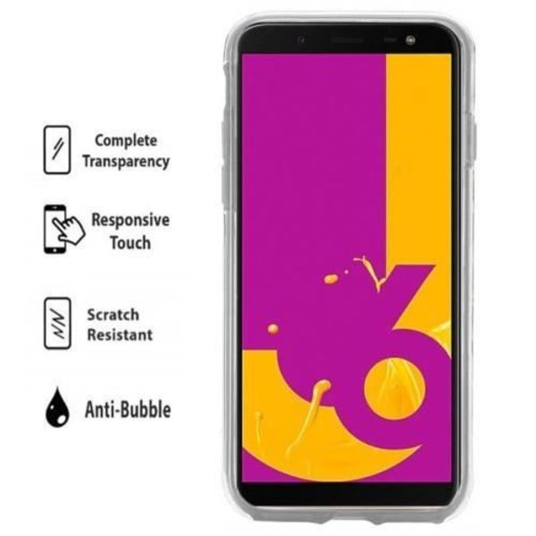 [Yhteensopiva Samsung Galaxy J6 2018 J600] Kokonaisaikainen Selkeä Kaksiosainen Etu-Tausta Yhdistettävä [Phonillico®] Transparent