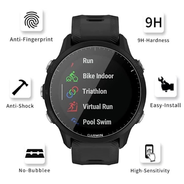 Härdat glas för Garmin Forerunner 955 - Forerunner 955 Solar - Paket med 2 - Phonillico