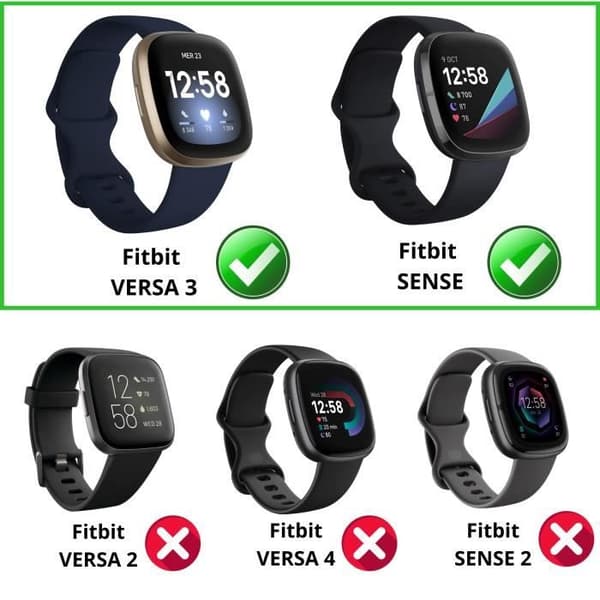 Coque kompatibel med Fitbit Versa 3 - Fitbit Sense [Sæt 2] Beskyttelse TPU Blød transparent etui Phonillico®