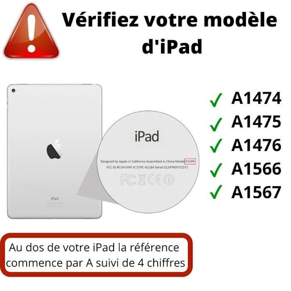 Coque Rotative 360 Sort kompatibel med Apple iPad Air 1 / Air 2 - Phonillico®