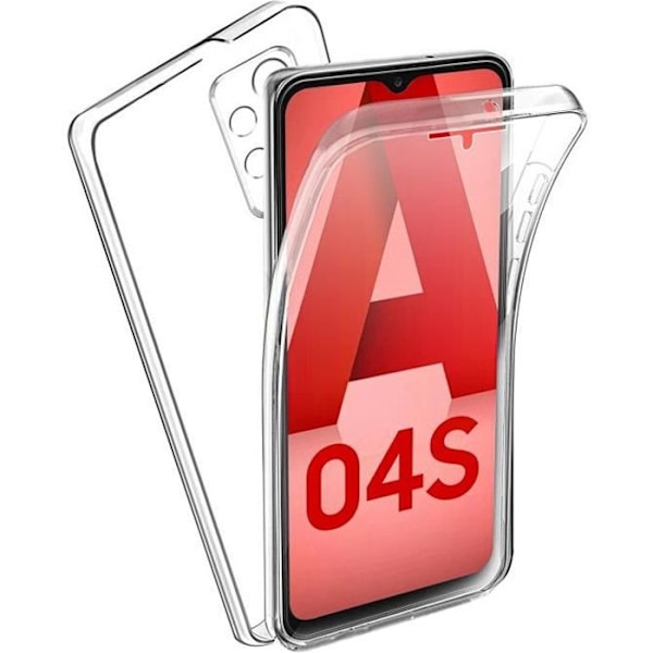 Skal till Samsung Galaxy A04S - 360 Heltäckande Transparent Skal 2 Delar Fram Bak Sammankoppling Phonillico®