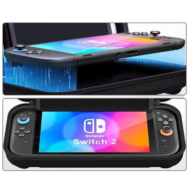 Etui til Nintendo Switch 2 - Sort transportpouch til opbevaring med kortpladser til spil Phonillico® Svart