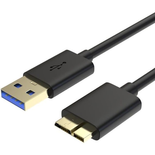 USB 3.0 Han till Micro B-kabel för WD My Passport-Elements-My Book- Toshiba-Seagate-Hitachi - 1m Phonillico®