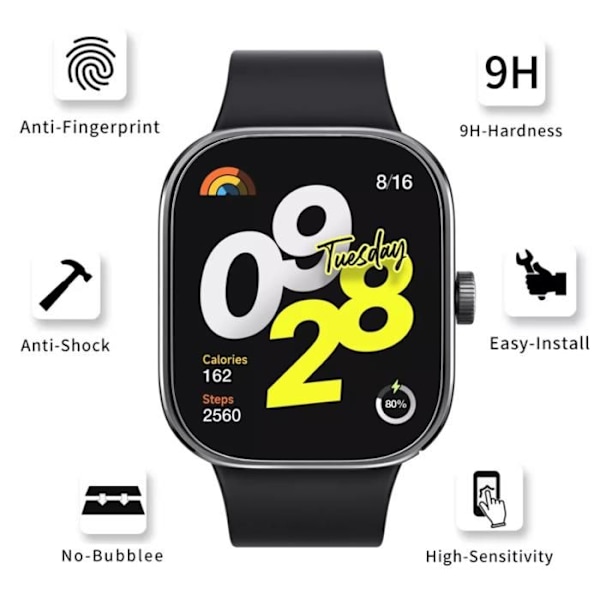 Lasit Xiaomi Redmi Watch 4 [2 kpl] Näytönsuojaus Kellolle Phonillico® Transparent