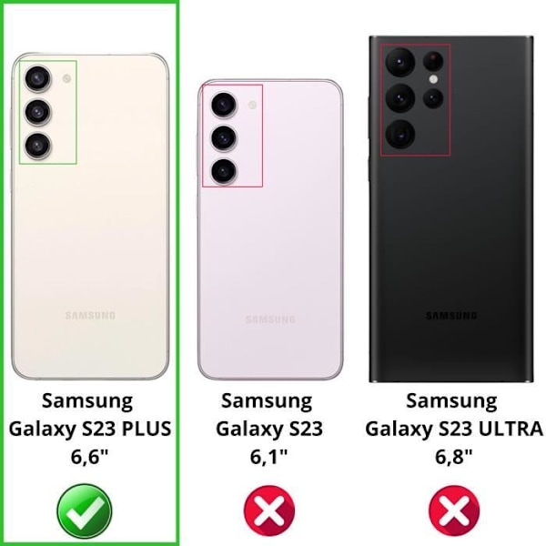 Iskunkestävä kuori Samsung Galaxy S23 PLUS:lle ja 2 Karkaistua Lasi Näytönsuojakalvoa Phonillico®