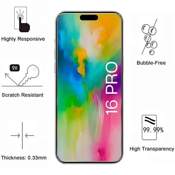iPhone 16 PRO -kotelo ja 2 karkaistua lasia näyttöön ja 2 kameransuojusta - Integroitu magneettinen kehä Phonillico® Transparent