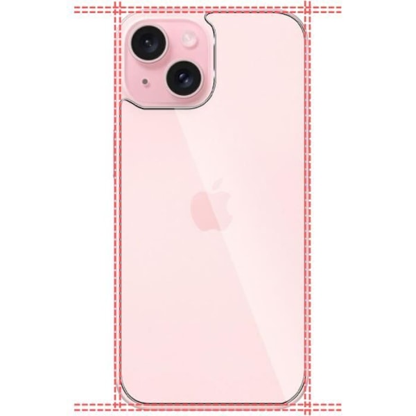 Skyddsglas - Phonillico - iPhone 15 - Härdat glas - Paket med 2 - Repellerande Transparent
