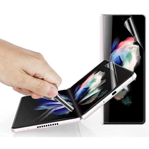 Skydd av plast för Samsung Galaxy Z FOLD 3 5G [Pack 2] Hållbart repfritt ultra tunt skydd Phonillico® Transparent