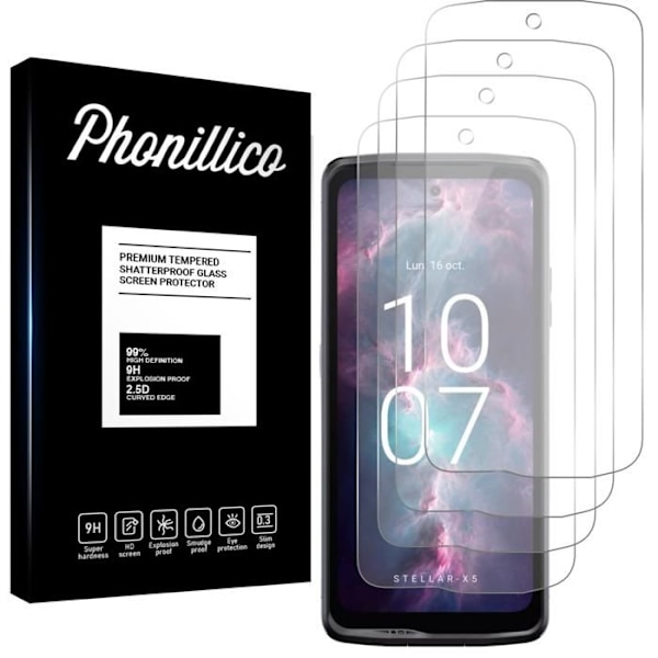 Skydd för Skärm - Phonillico® - Crosscall Stellar X5 - Härdat Glas - 4-pack - Repfria Transparent